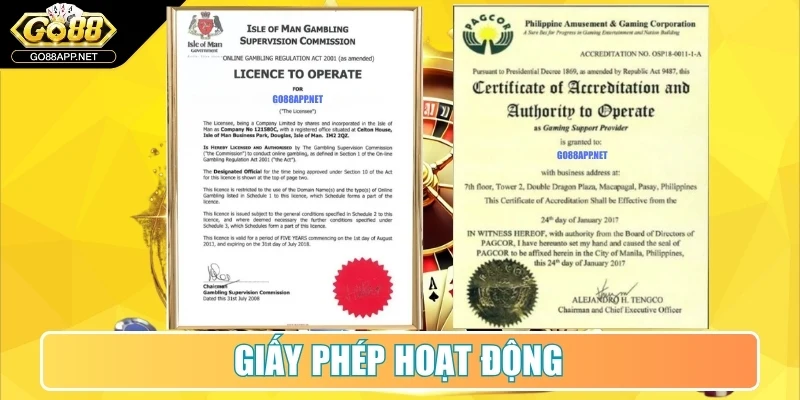 Go88 ⭐ Cổng Game Trực Tuyến Uy Tín, Khuyến Mãi Hấp Dẫn 10 Giấy phép hoạt động